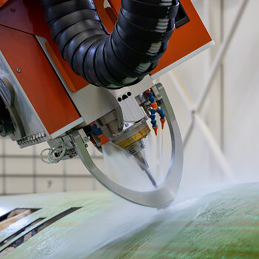 PAR's precision drilling system drilling aerospace material.