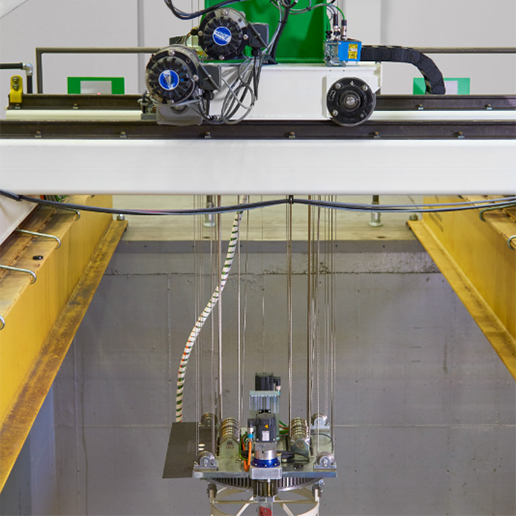 to scale model of small modular reactor fueling crane